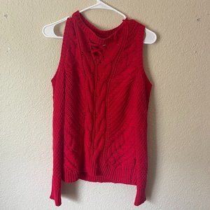 Cold Shoulder Red Sweater